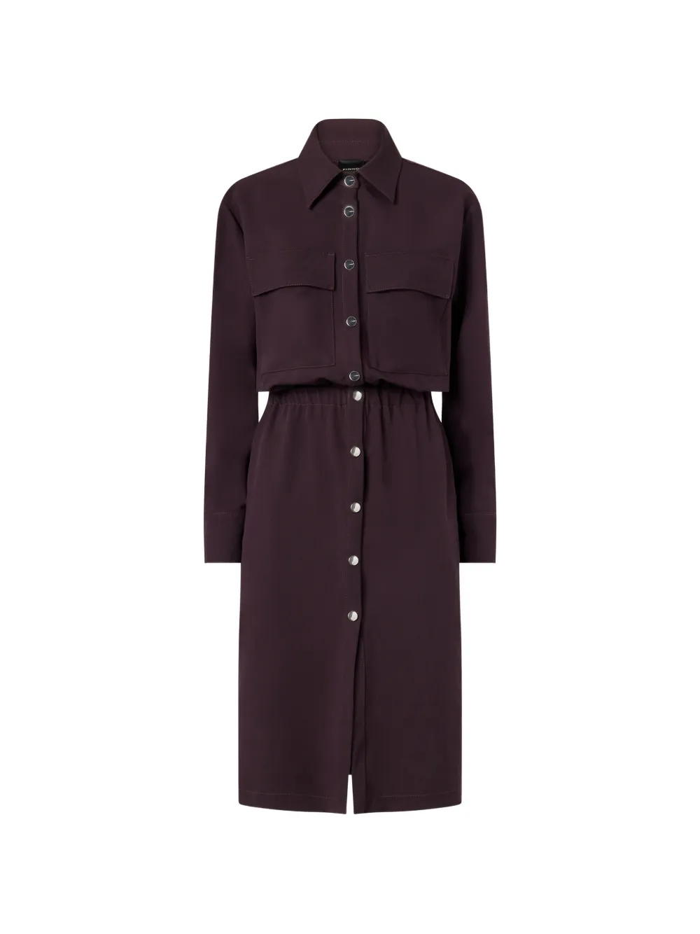 PINKO elasticated-waist shirt midi dress - Purple