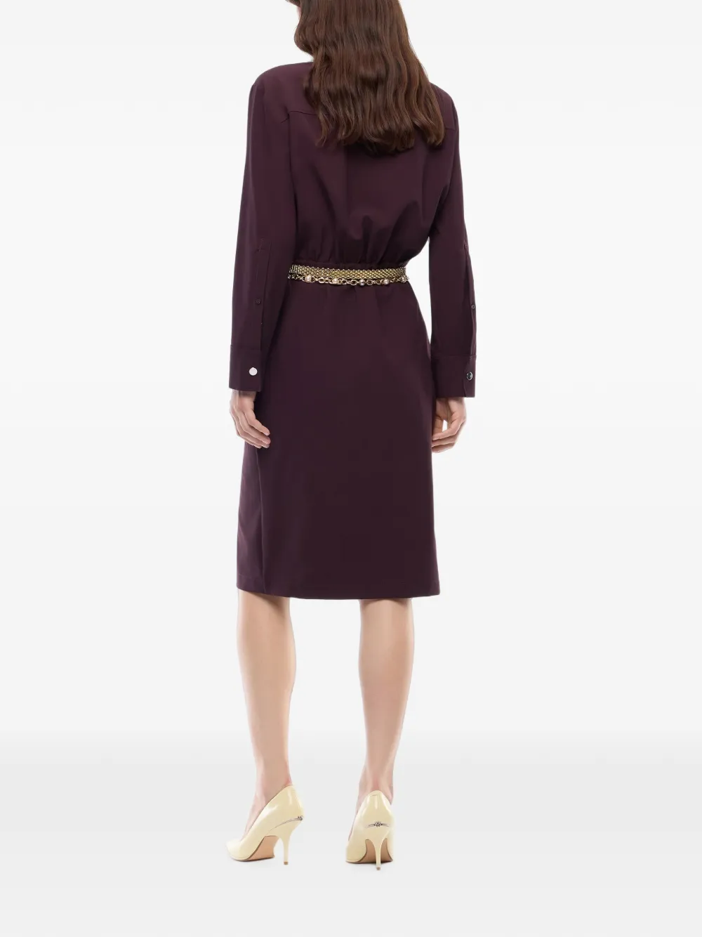 PINKO Midi-jurk met elastische taille Paars
