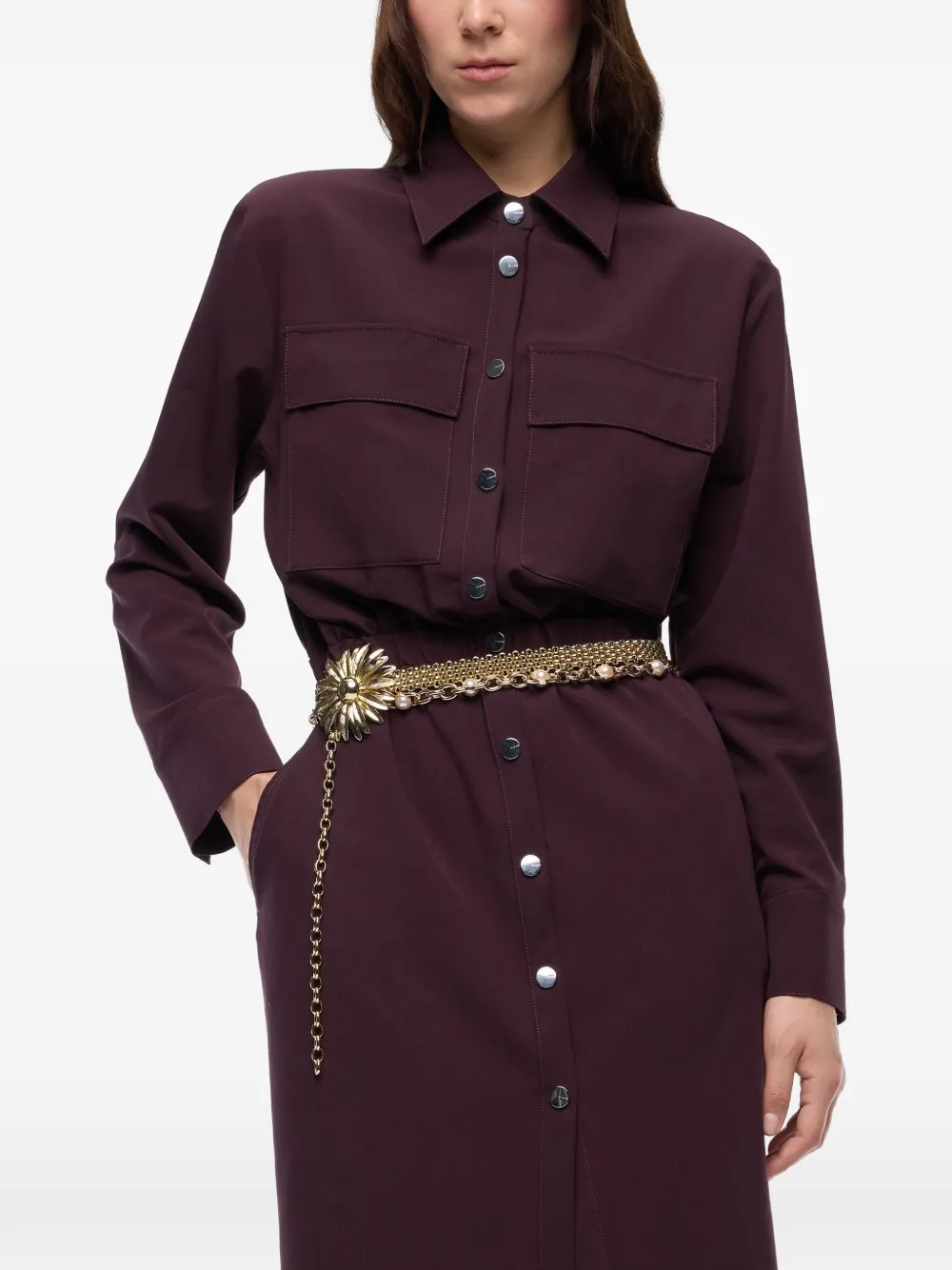 PINKO Midi-jurk met elastische taille Paars