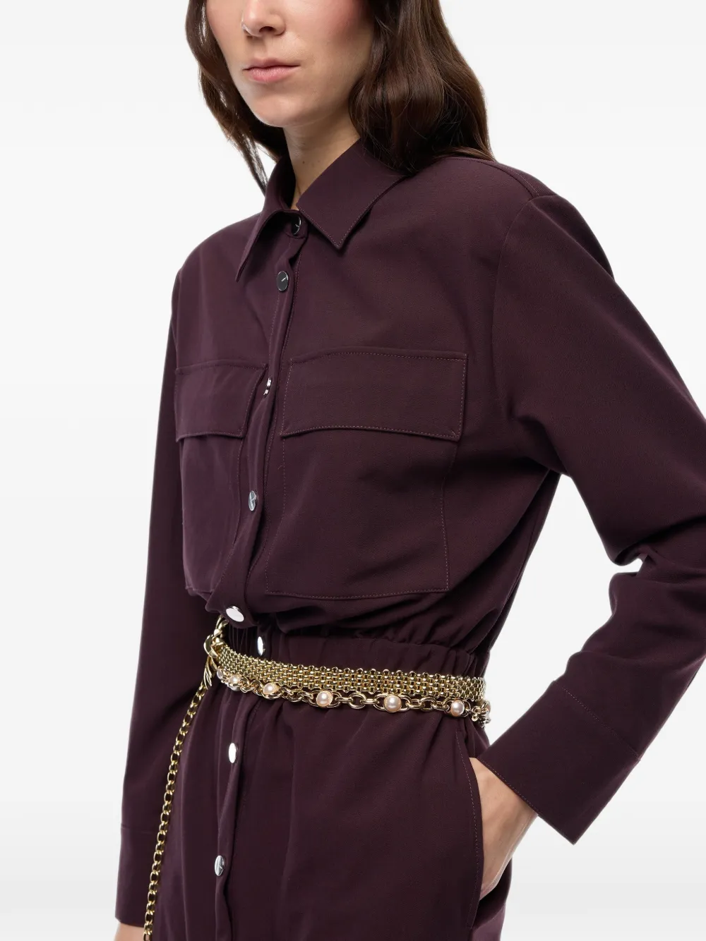 PINKO Midi-jurk met elastische taille Paars