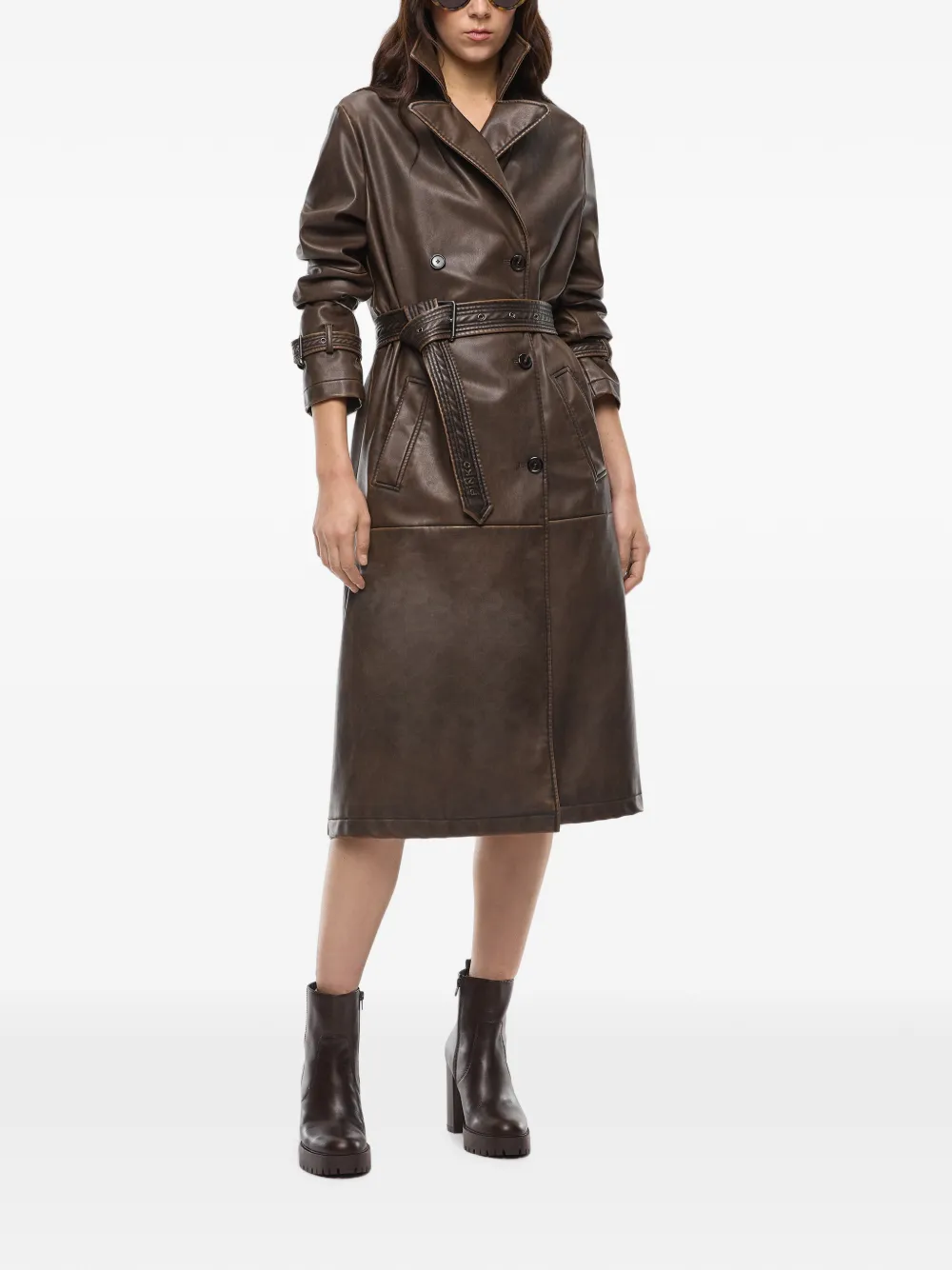 PINKO Trenchcoat met ceintuur Bruin