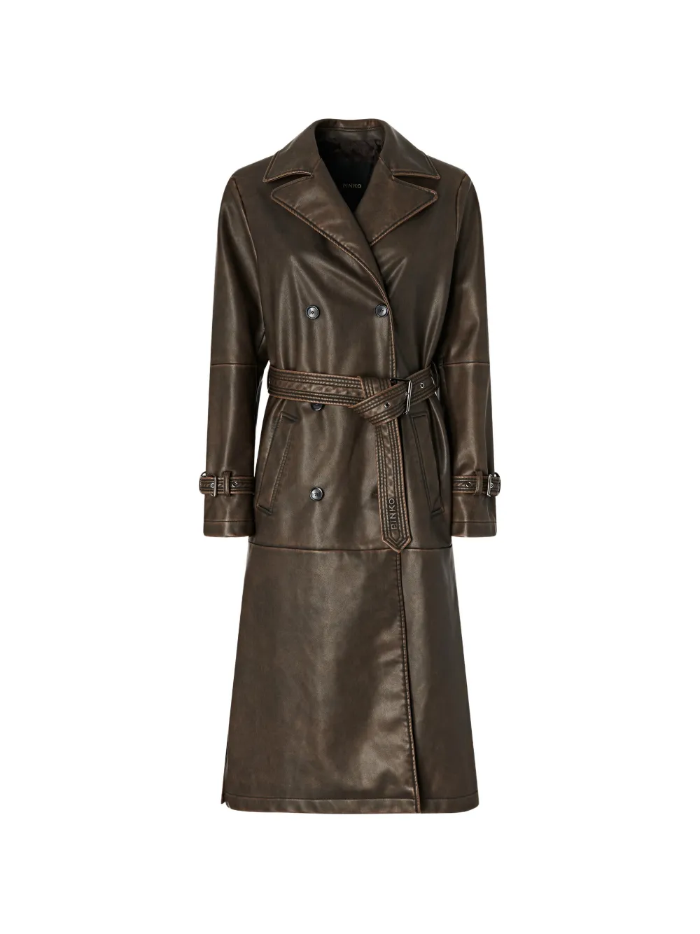 PINKO Doppelreihiger Mantel mit Gürtel - Braun