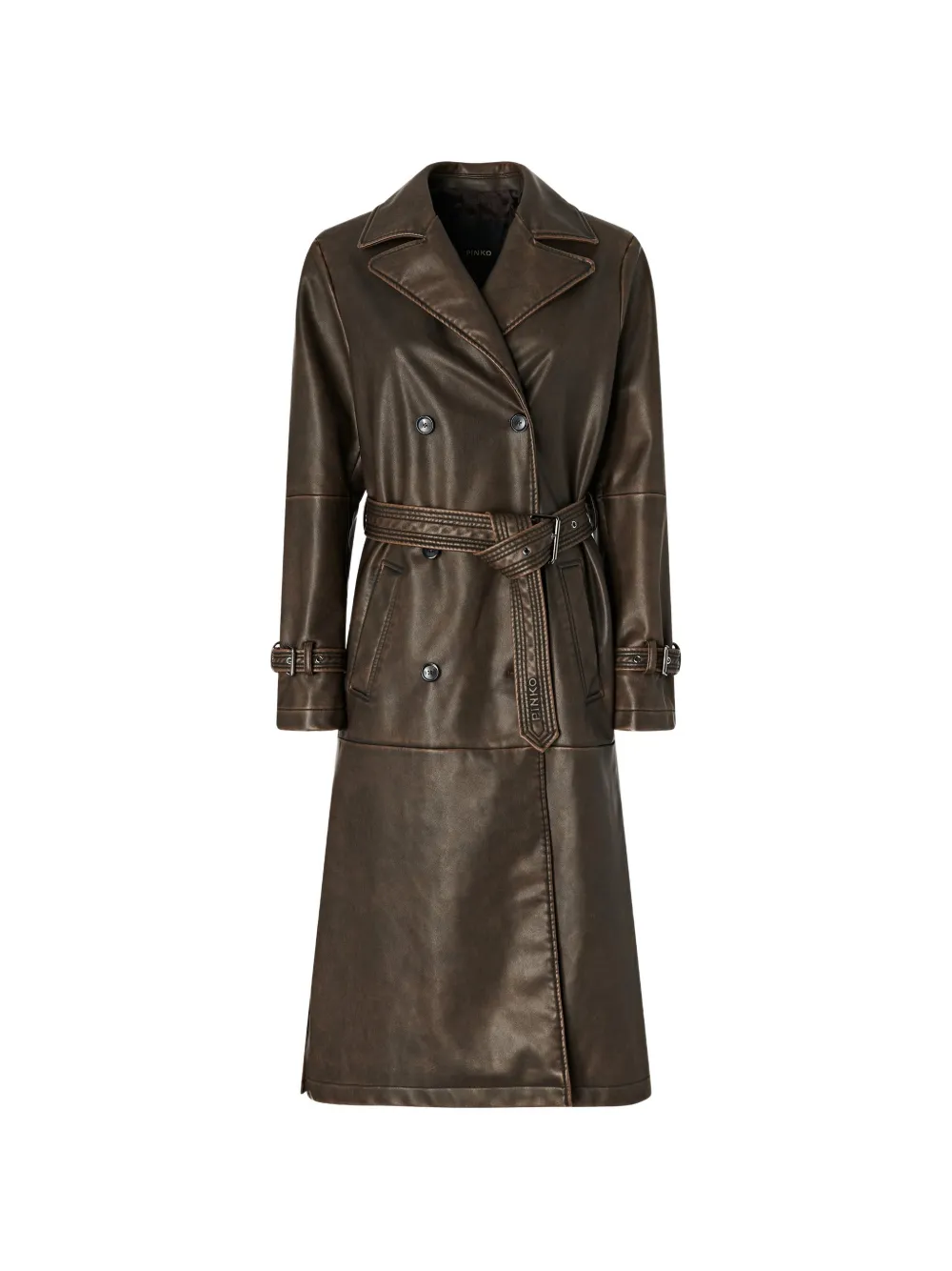 PINKO Doppelreihiger Mantel mit Gürtel - Braun
