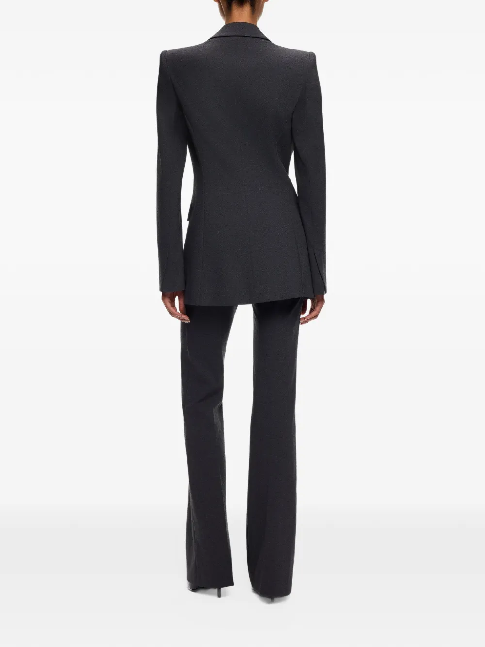 PINKO Hibiscus blazer met dubbele rij knopen en puntige revers Grijs