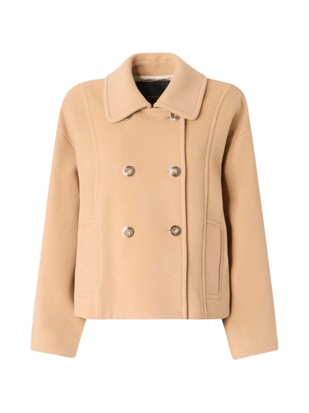 PINKO double-breasted cropped coat - Toni neutri