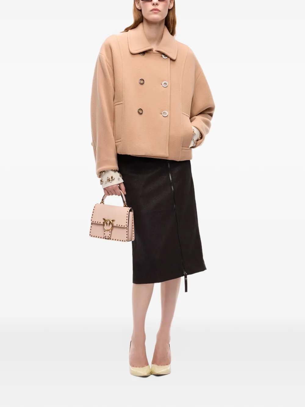 PINKO Jas met dubbele rij knopen Beige