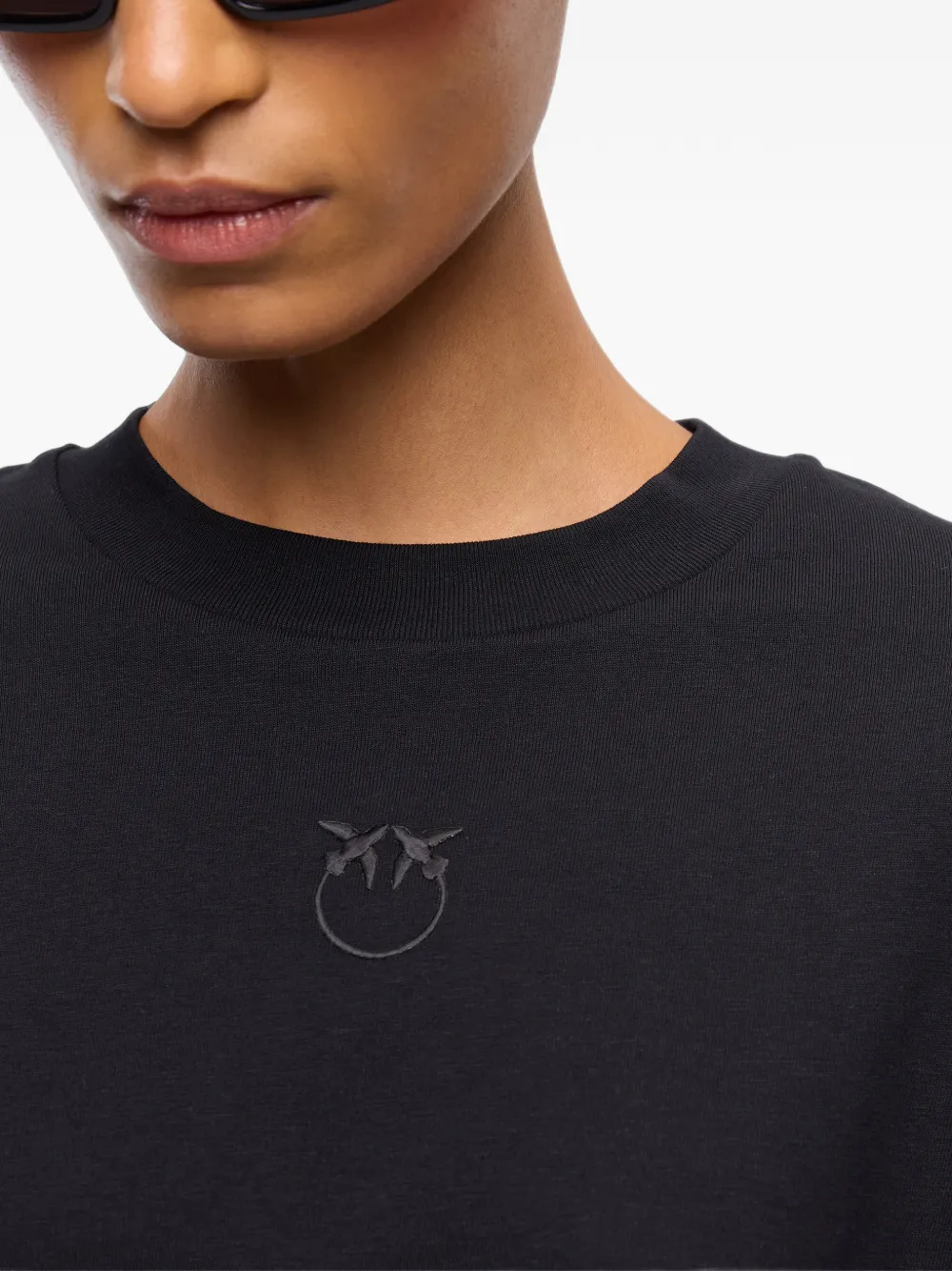 PINKO T-shirt met wijde mouwen en Love Birds-logo Zwart