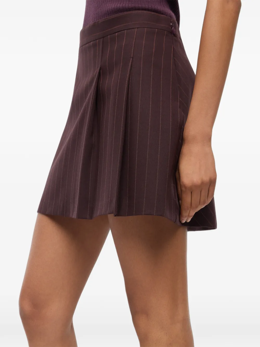 PINKO Mini-rok met krijtstreep en macro-plooien Bruin