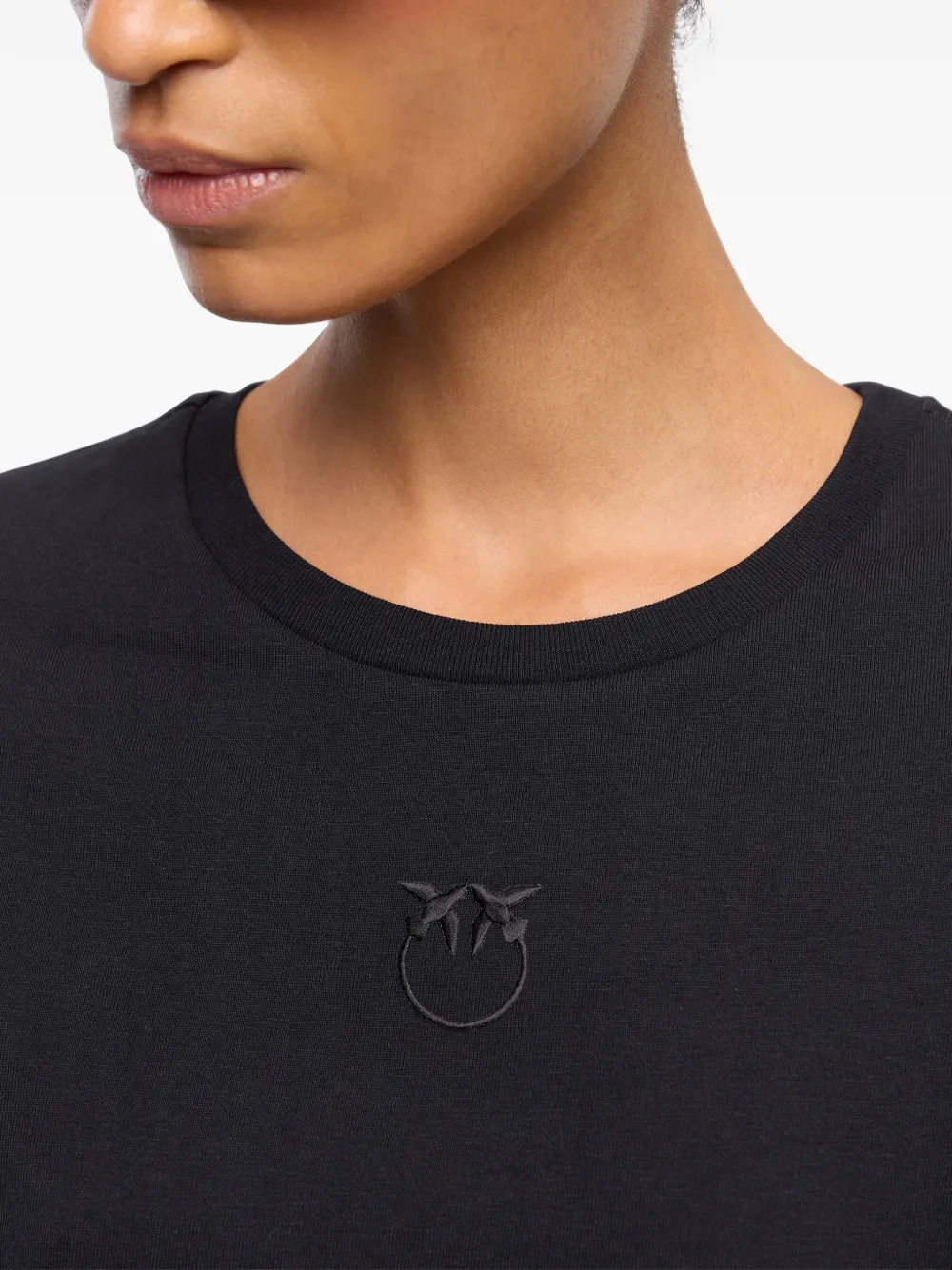 PINKO T-shirt met Love Birds logo Zwart