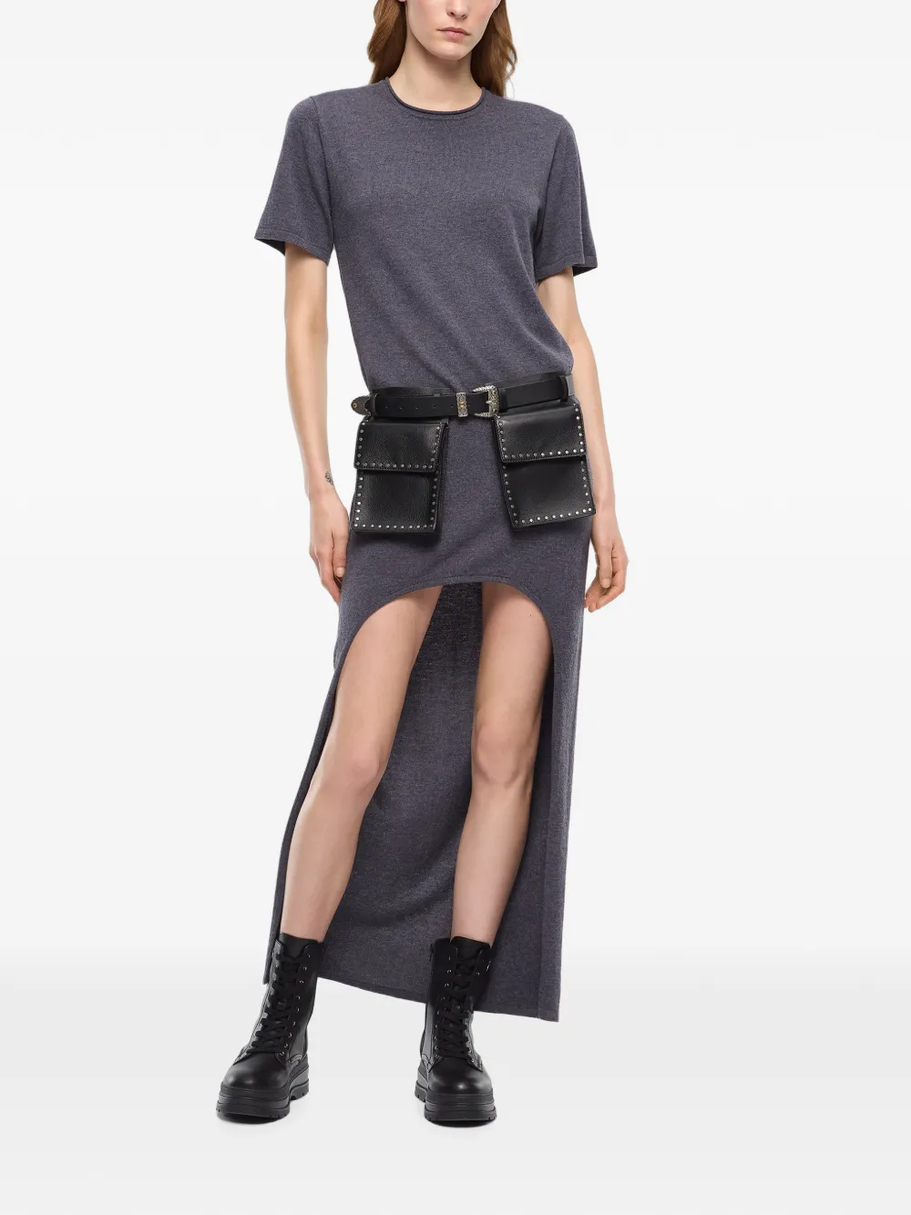 PINKO Midi-jurk met asymmetrische afwerking Grijs