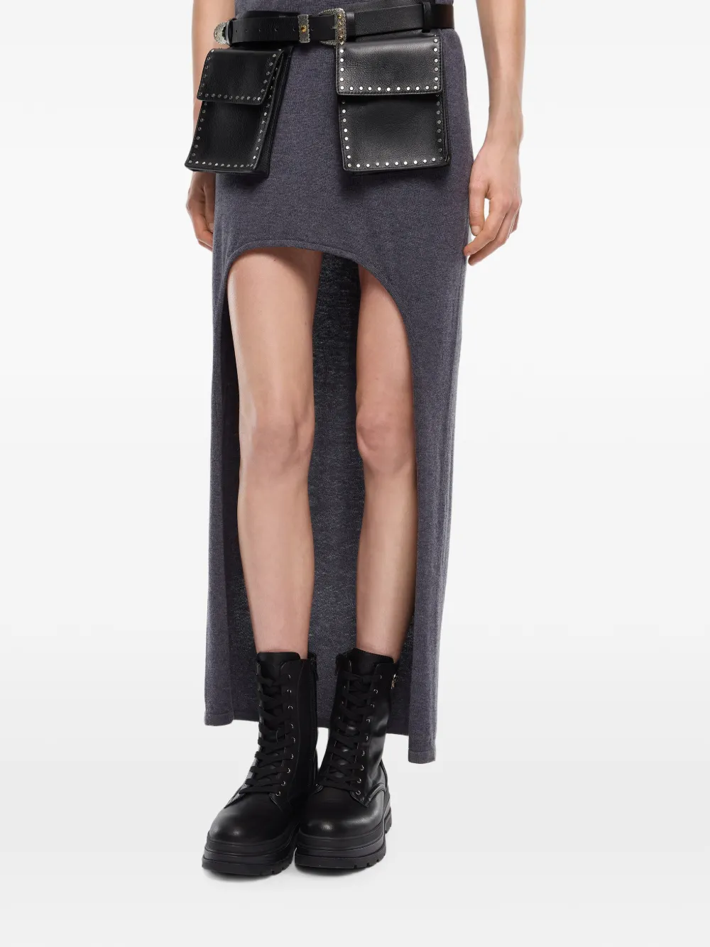 PINKO Midi-jurk met asymmetrische afwerking Grijs