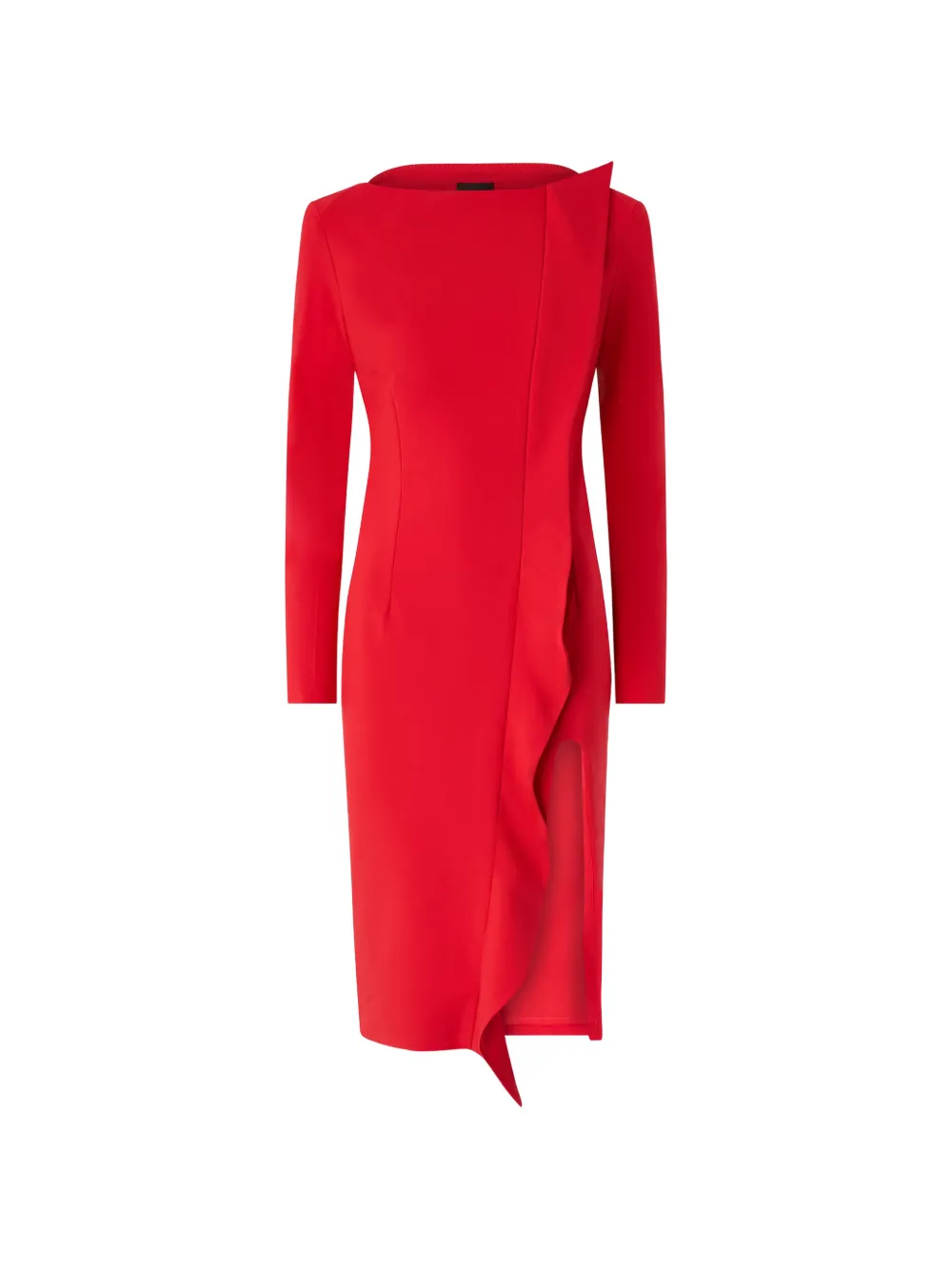 PINKO midi sheath dress with ruffle and open back - Rosso