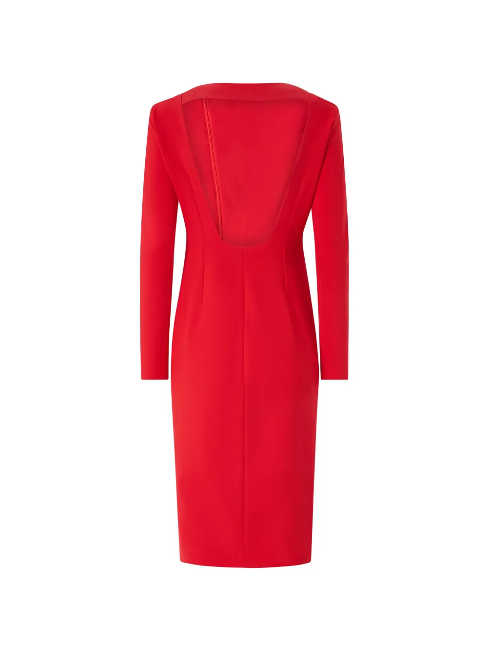 PINKO Midi-jurk met ruches en open achterkant Rood