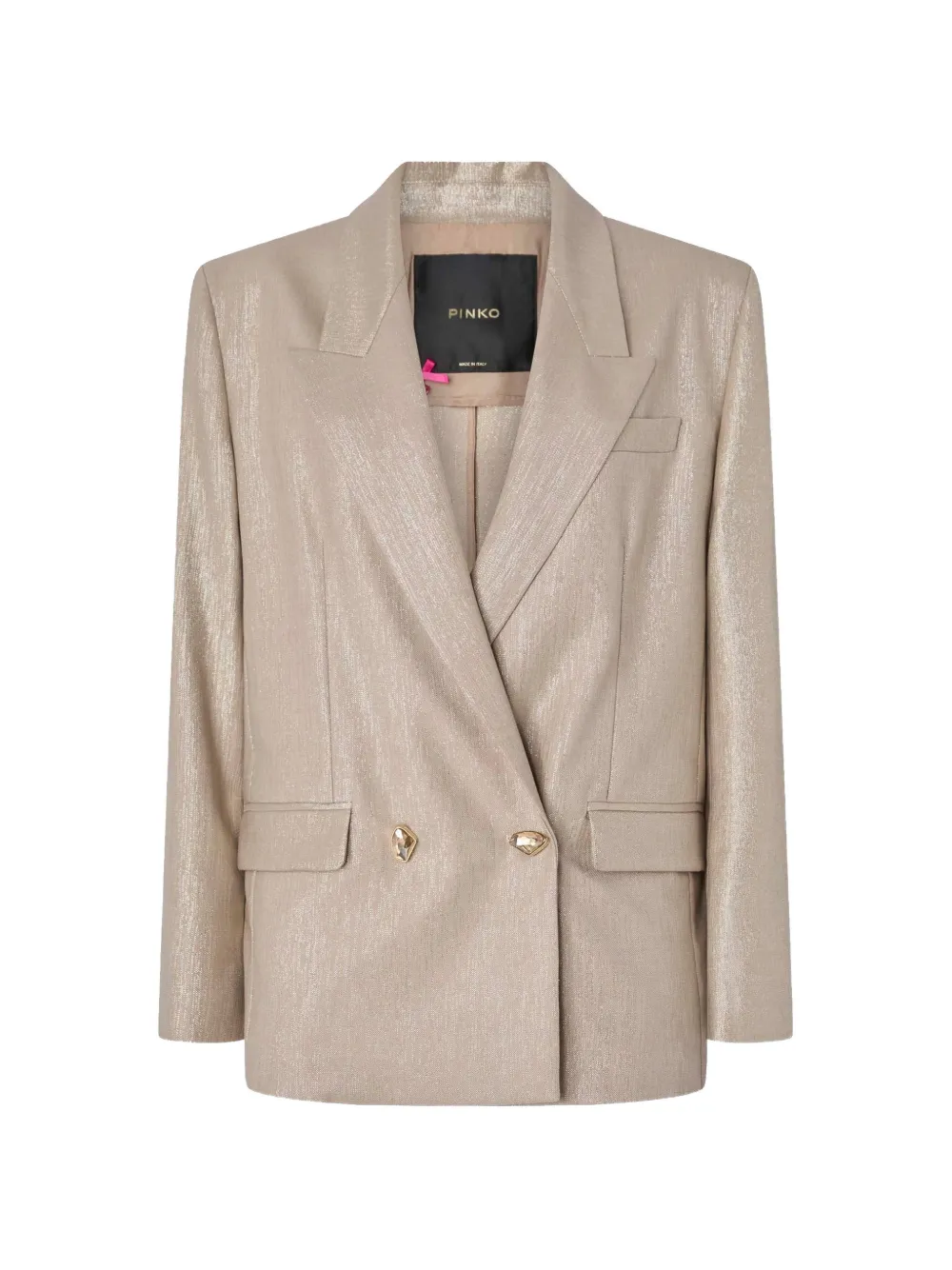 PINKO metallic double-breasted blazer - Nude