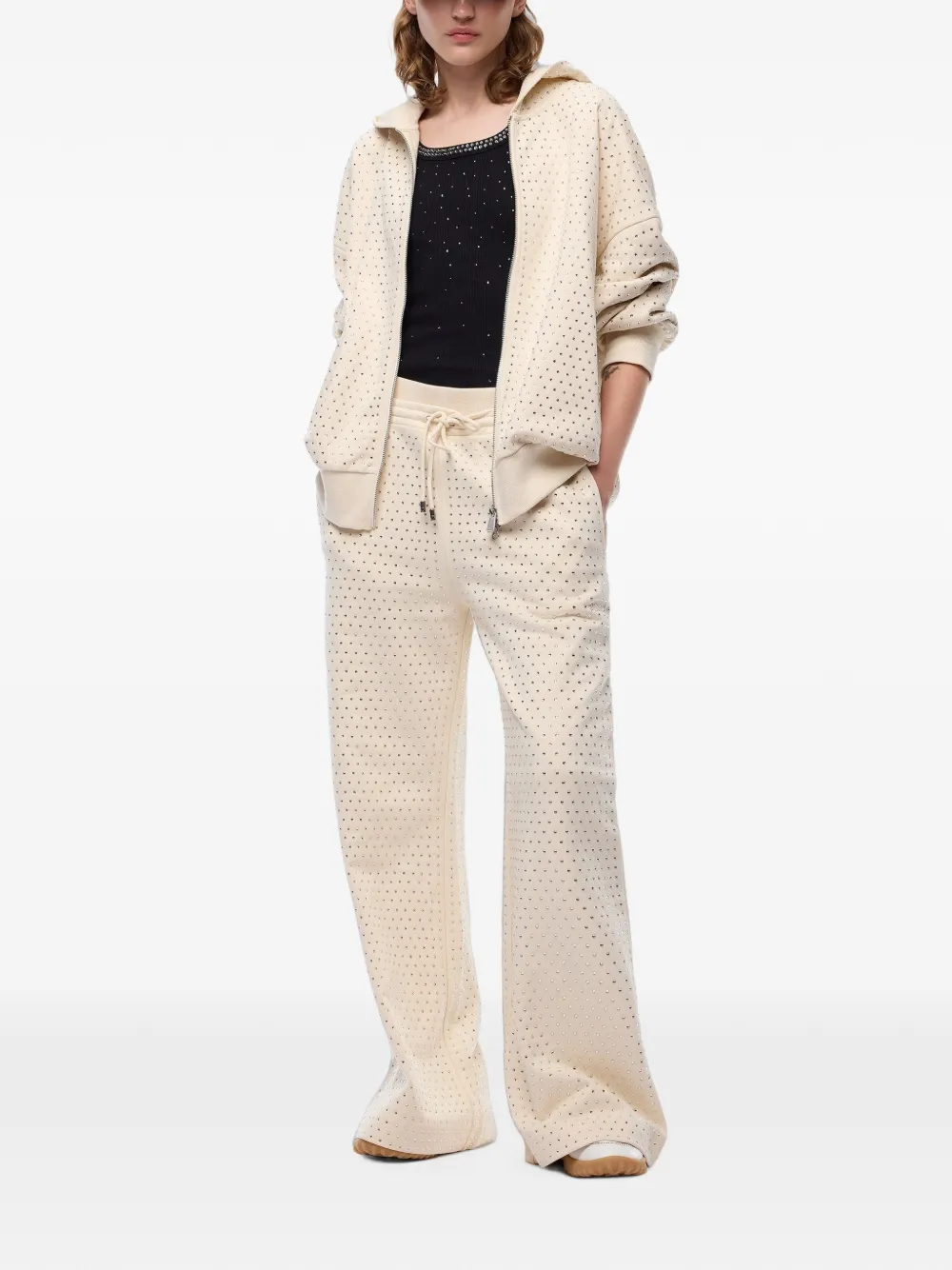 PINKO Hoodie verfraaid met stras Beige