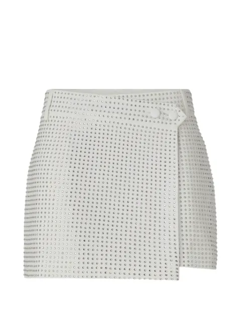 PINKO fully rhinestoned wrap mini skirt