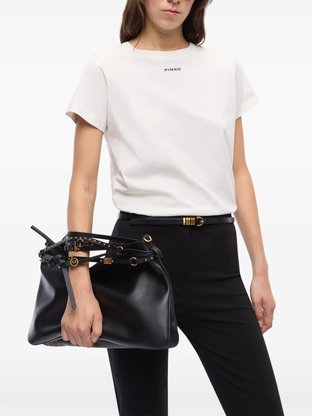 PINKO T-shirt met logoprint Wit
