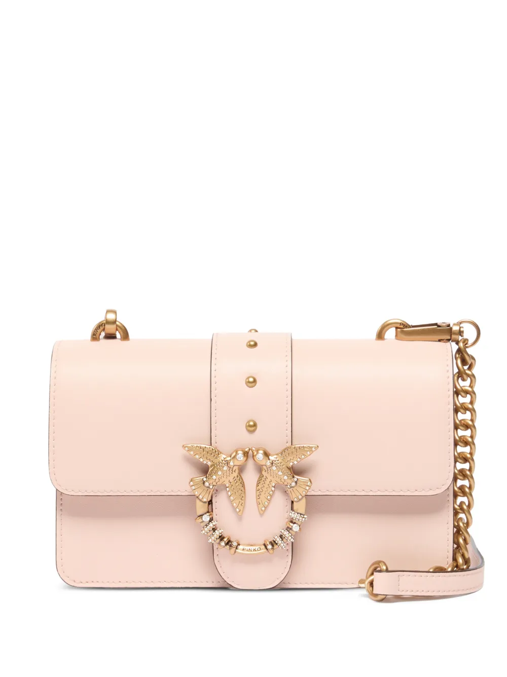 PINKO Borsa a spalla Love Birds con cristalli - Rosa