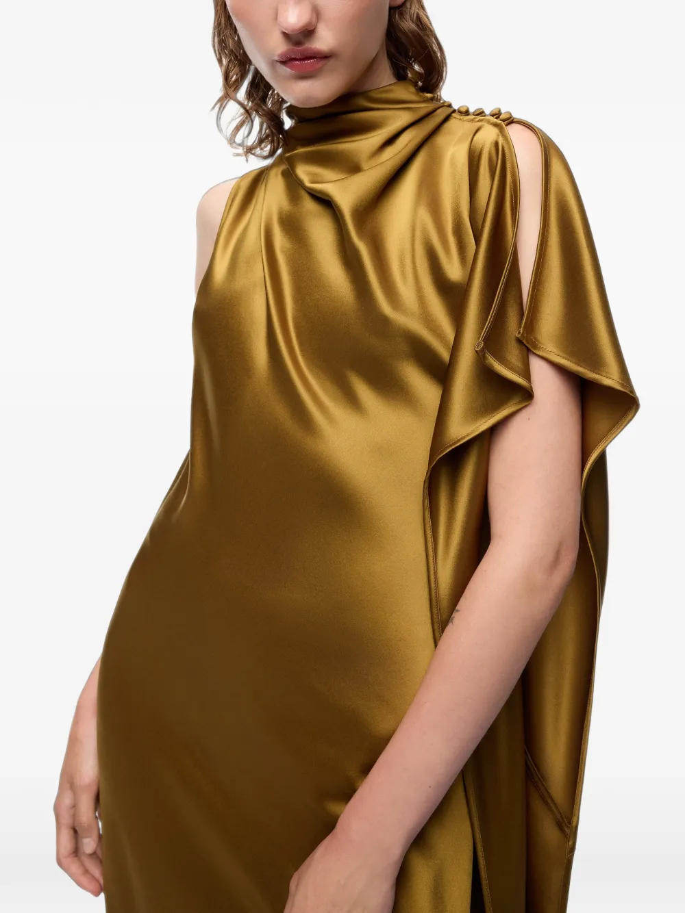 PINKO Gedrapeerde jurk met uitgesneden detail Groen