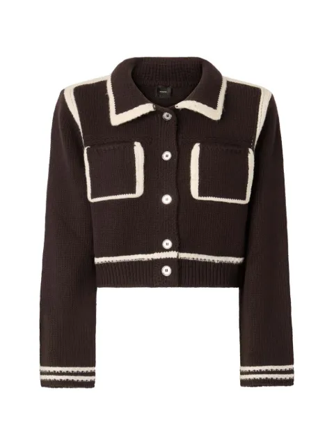 PINKO contrast-trim knit jacket