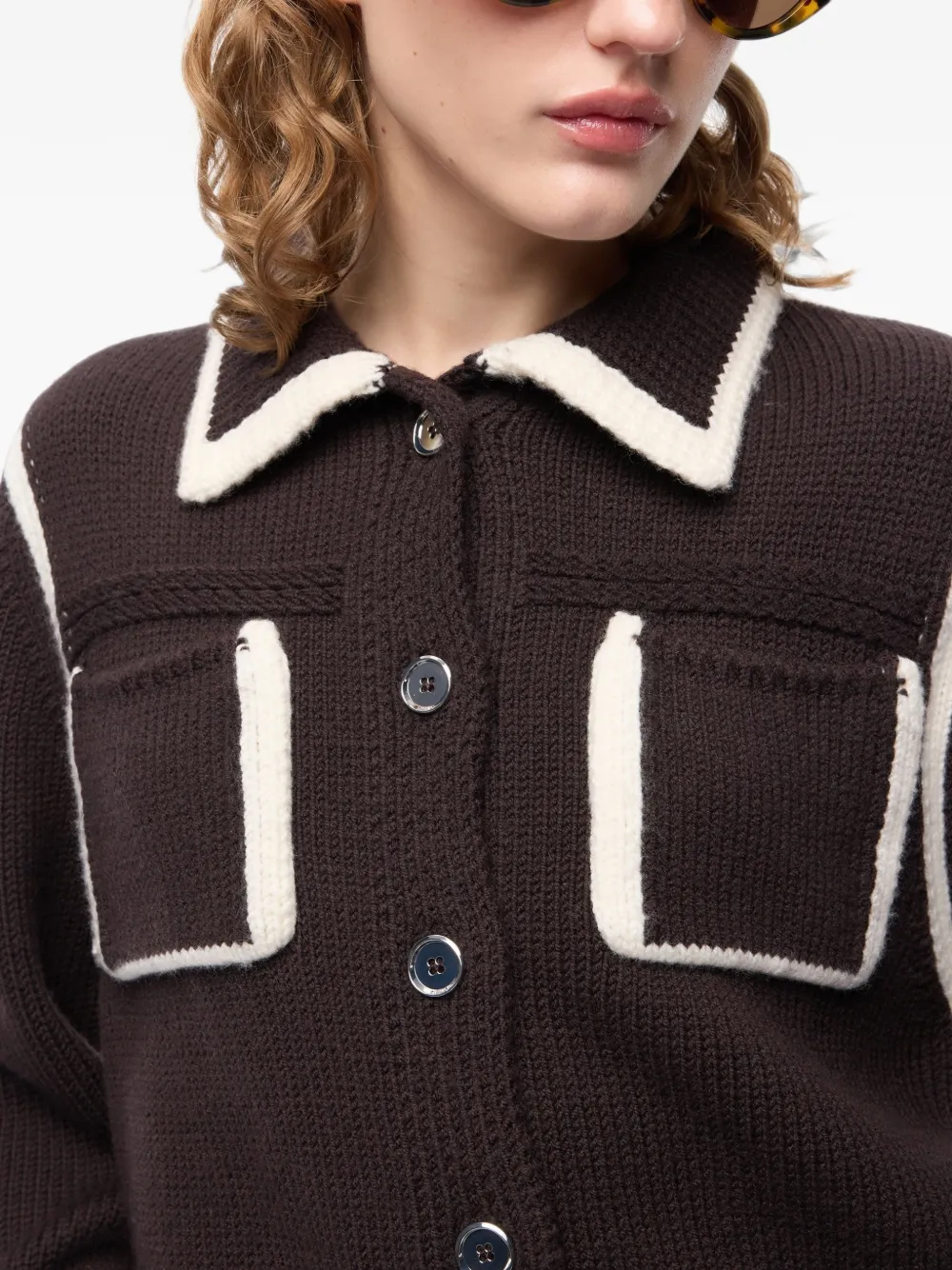 PINKO Jack met contrasterende afwerking Bruin