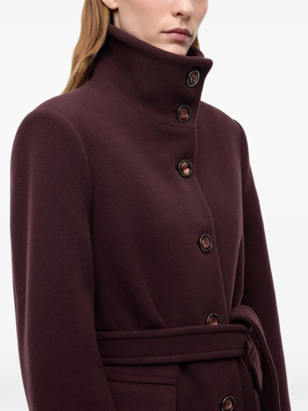 PINKO Button-down jas met ceintuur Bruin