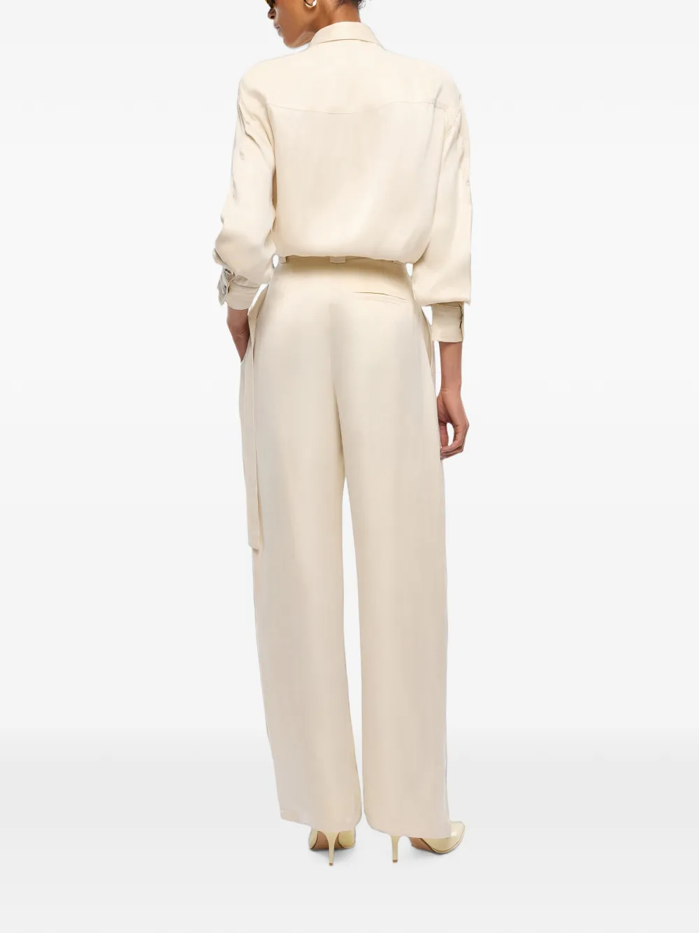 PINKO Twill blouse met fluweelachtig effect Beige