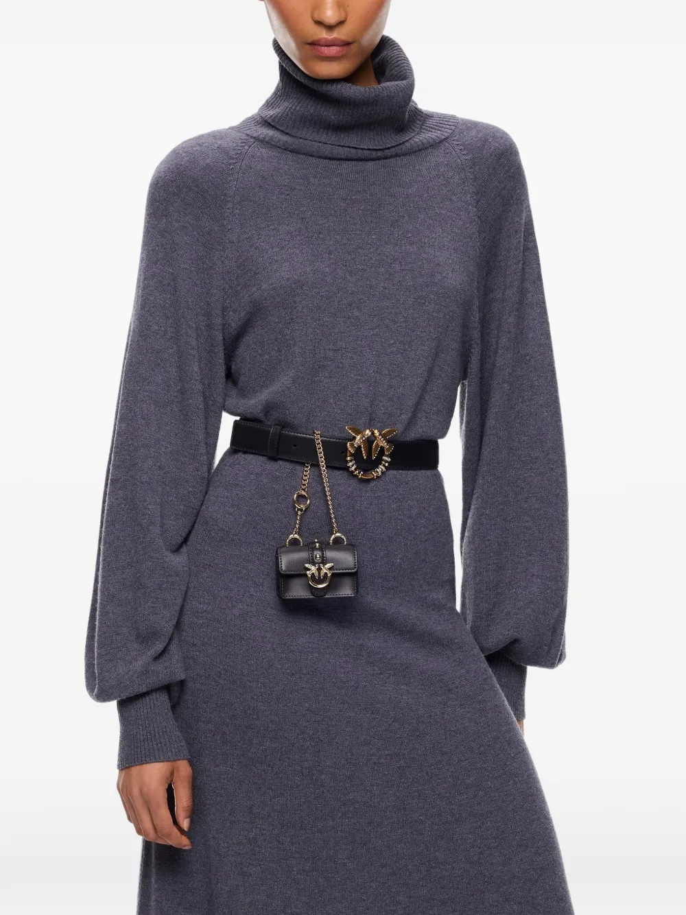 PINKO Jurk met ballonmouwen en col Grijs