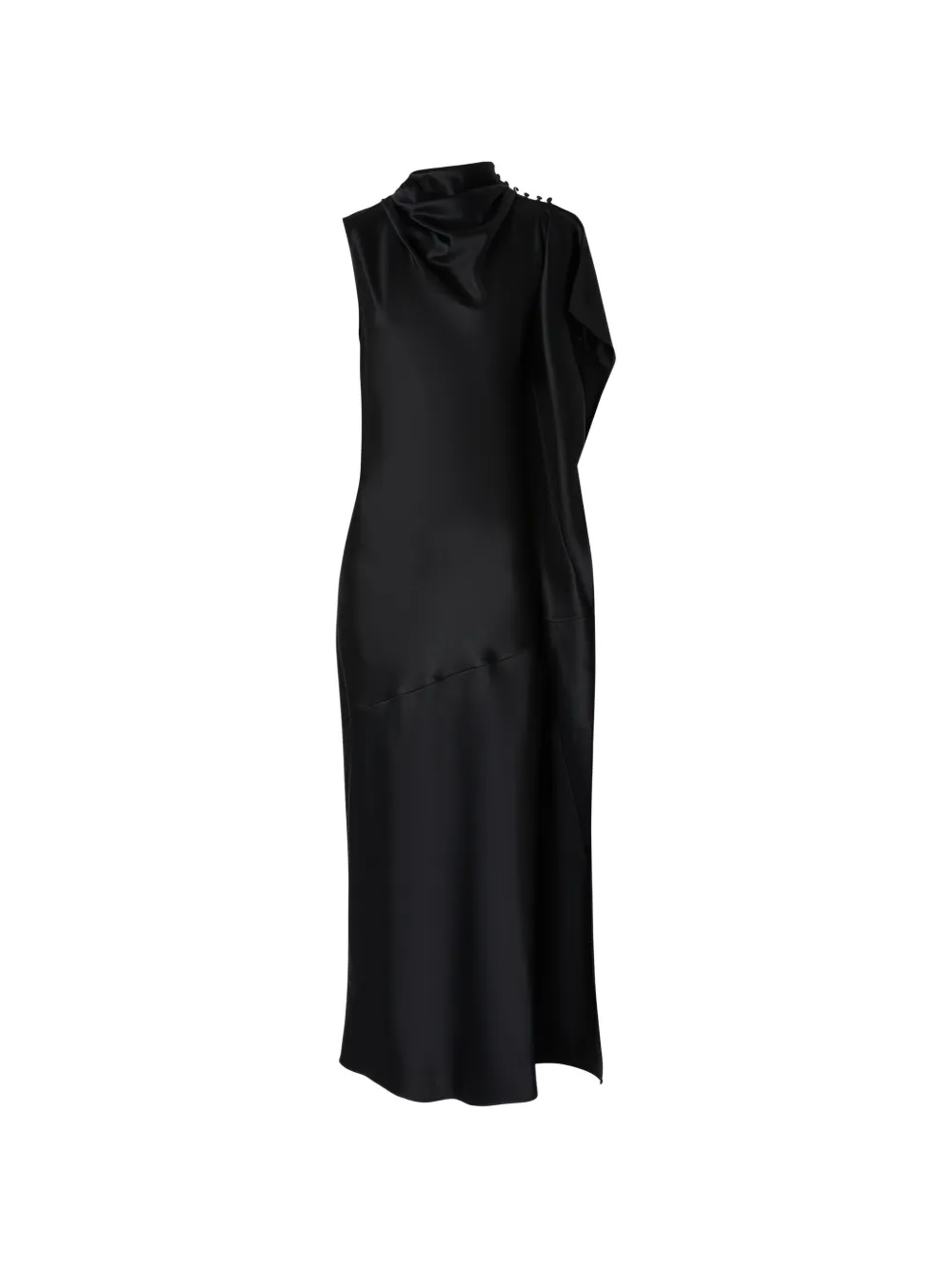 PINKO Asymmetrische satijnen maxi-jurk Zwart