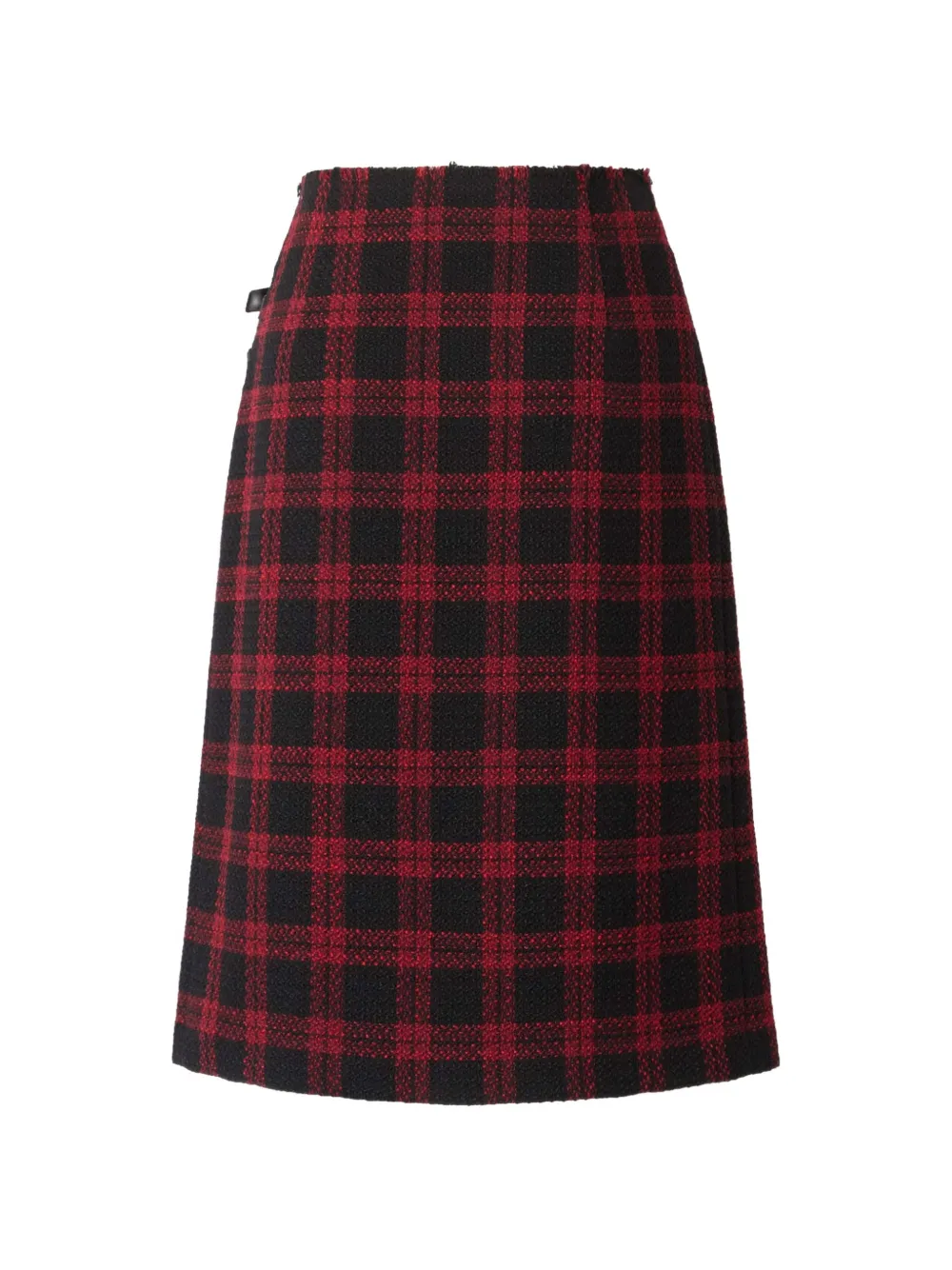 PINKO Midi-rok met tartan ruit en gesp Rood