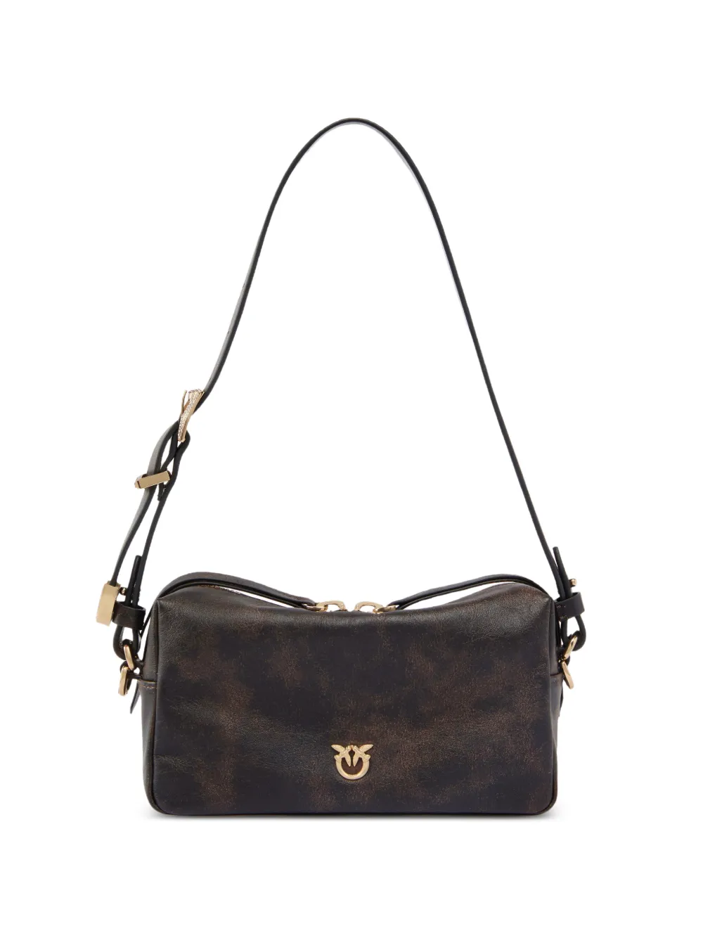 PINKO Love Birds leather shoulder bag - Brown