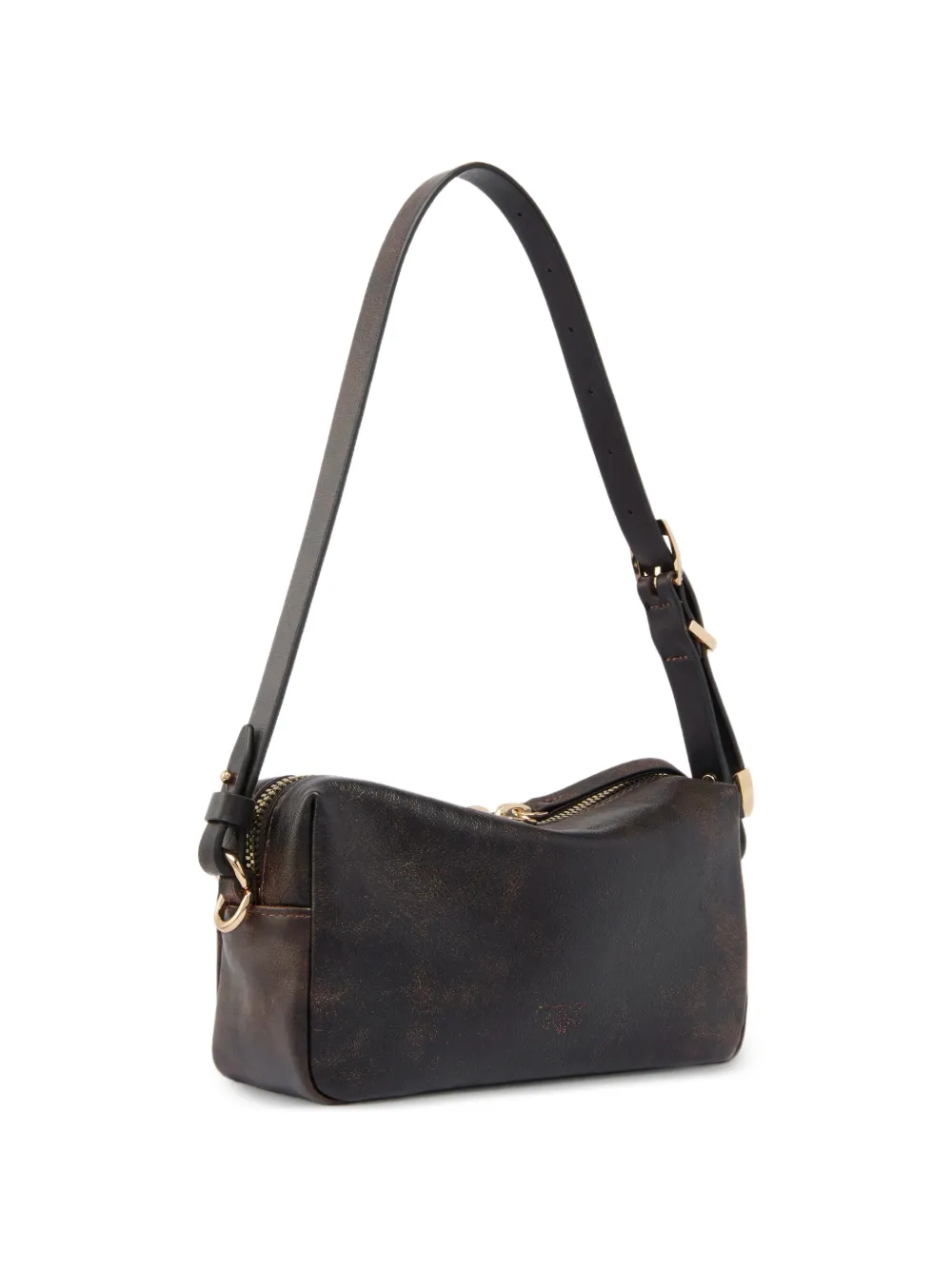 PINKO Love Birds leren schoudertas Bruin