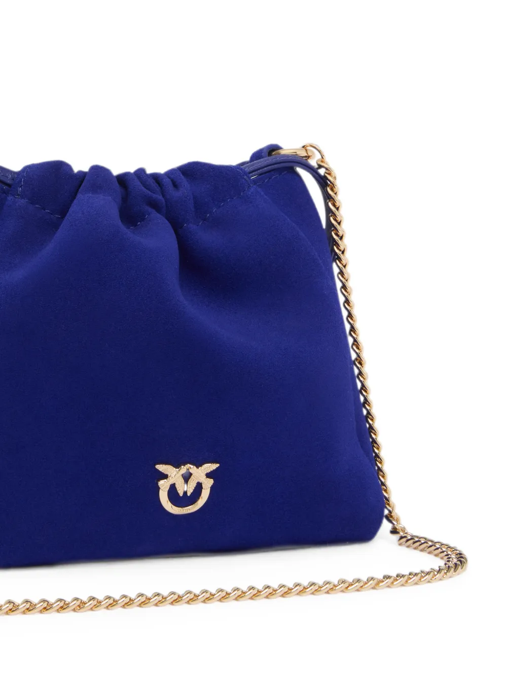PINKO Love Birds clutch met bloemendetail Blauw