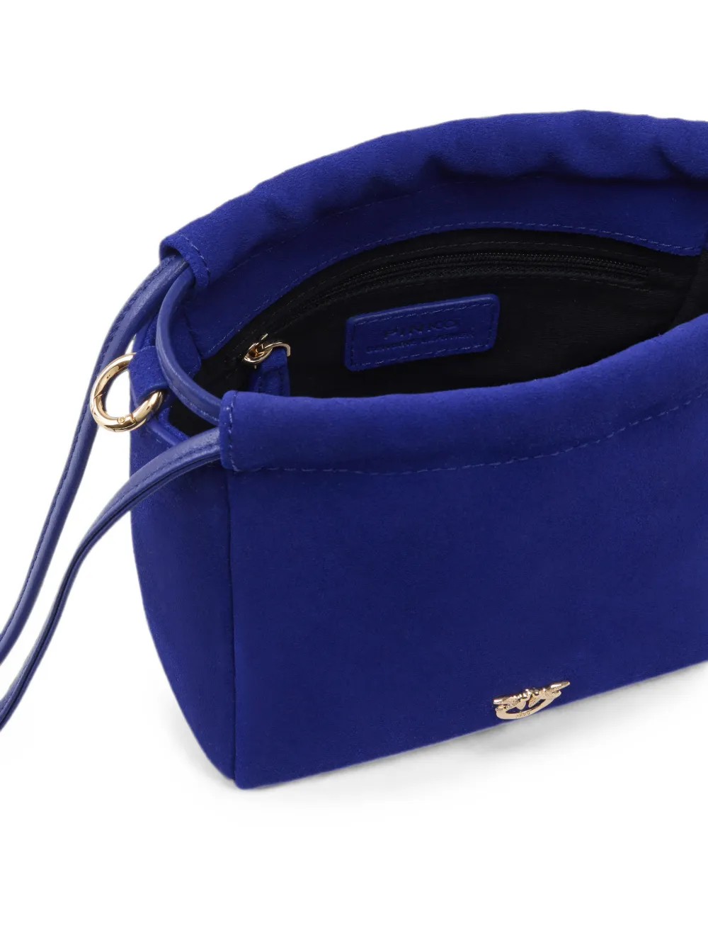 PINKO Love Birds clutch met bloemendetail Blauw