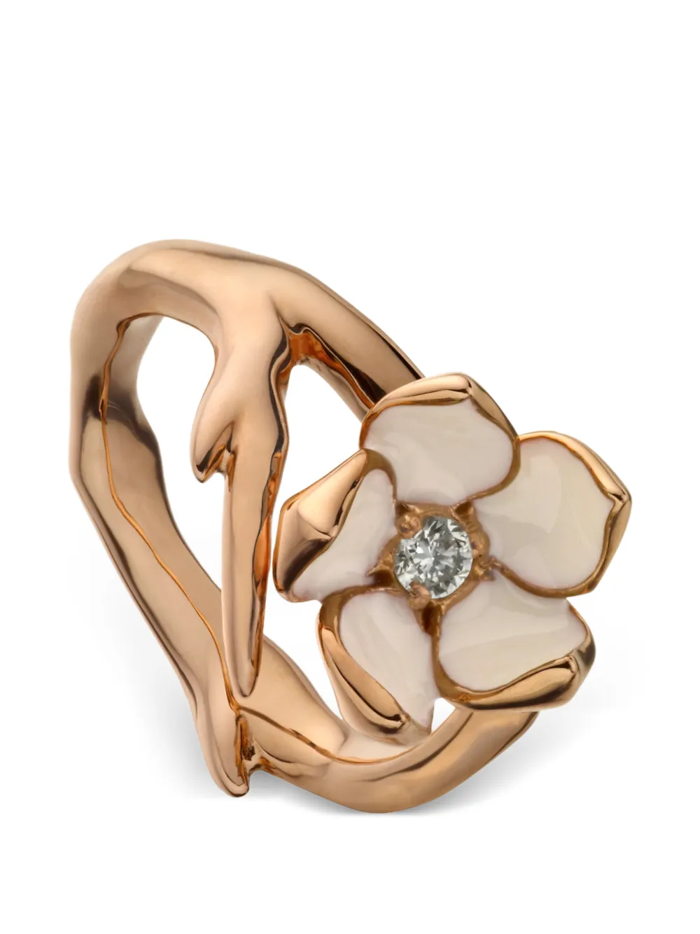 Shaun Leane Anello Cherry Blossom con diamanti - Rosa