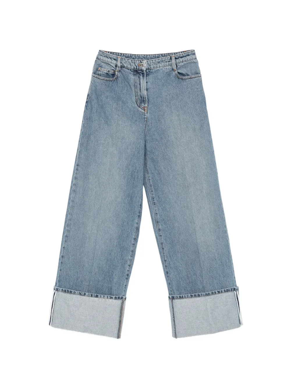 Nº21 turn-up wide-leg jeans - Blu