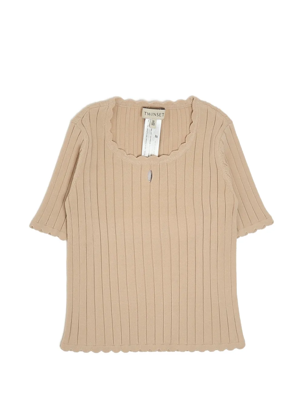 TWINSET Kids Top con orlo a smerlo - Toni neutri