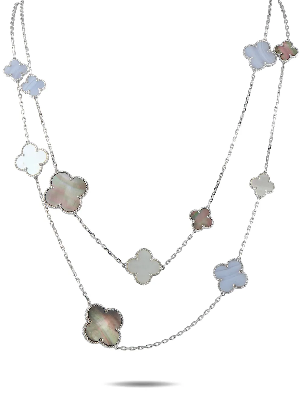 Van Cleef & Arpels Alhambra mother-of-pearl and chalcedony necklace - Silber
