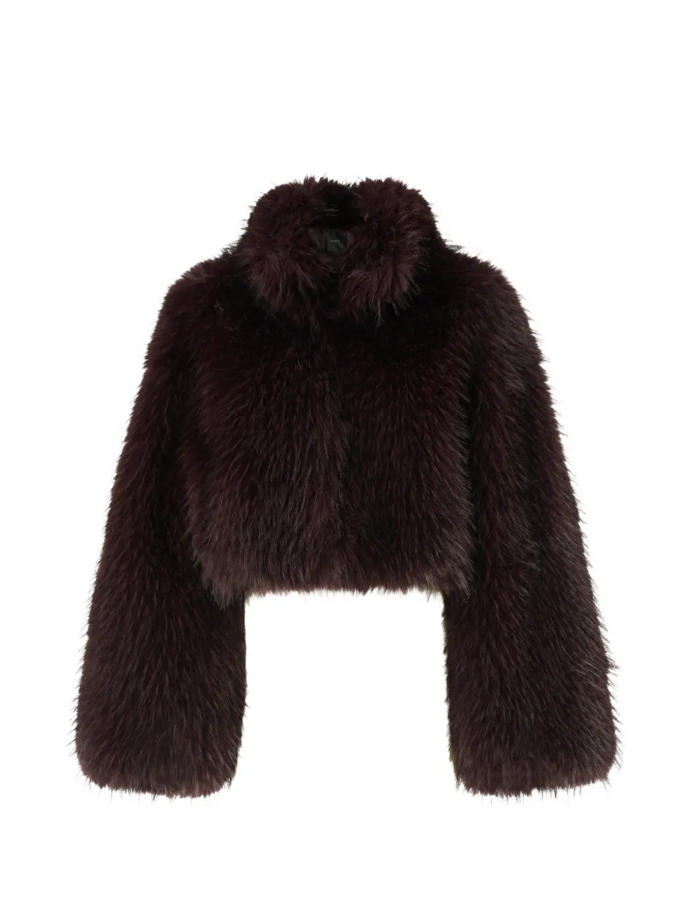 PINKO faux-fur cropped jacket - Brown