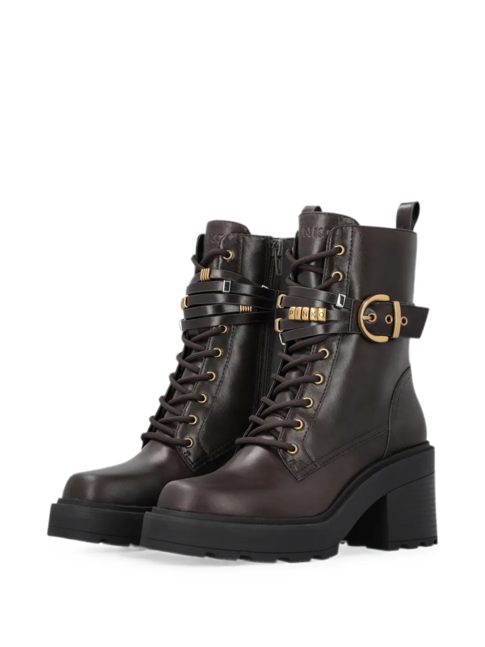 PINKO buckle-detail lace-up ankle boots Bruin