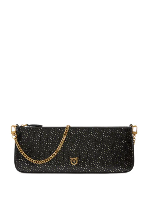 PINKO crocodile-effect studded clutch bag