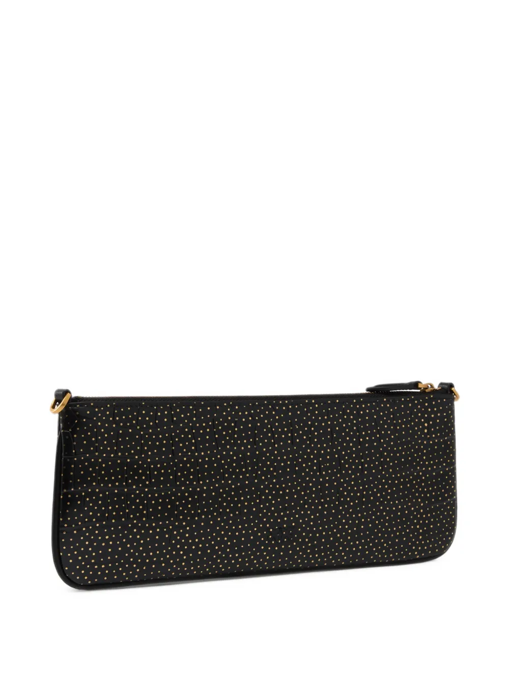 PINKO crocodile-effect studded clutch bag Zwart