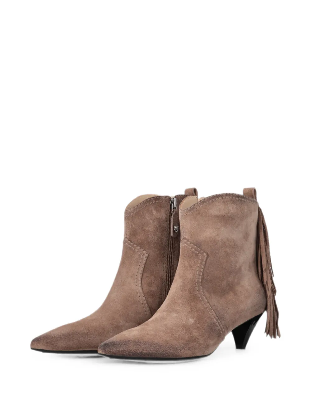 PINKO fringe-detail suede ankle boots Bruin