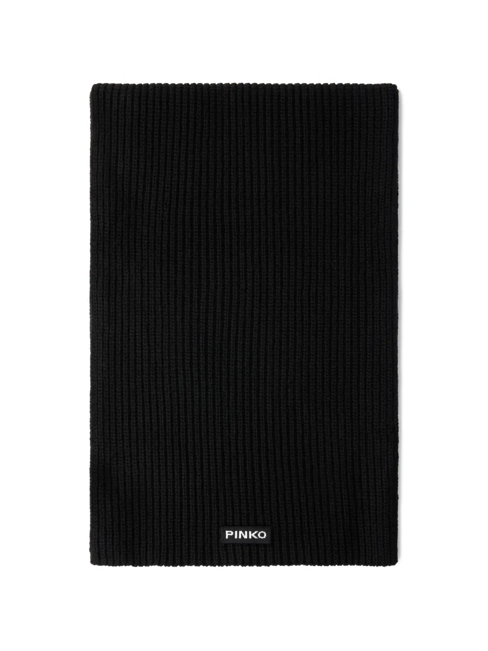 PINKO Slovenia ribbed cashmere and wool-blend scarf - Schwarz