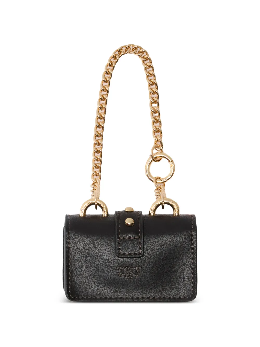 PINKO Love Birds leren tassenbedel Zwart