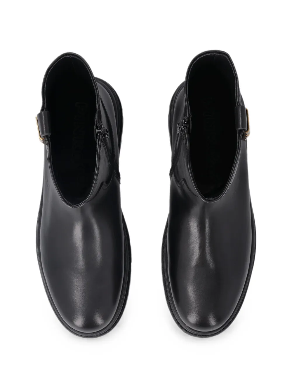 PINKO logo-plaque leather ankle boots Zwart