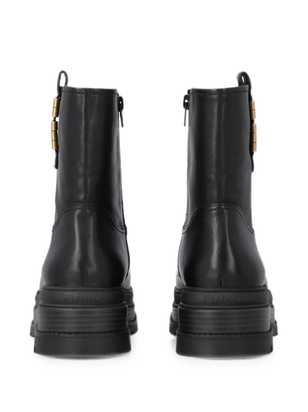 PINKO logo-plaque leather ankle boots Zwart