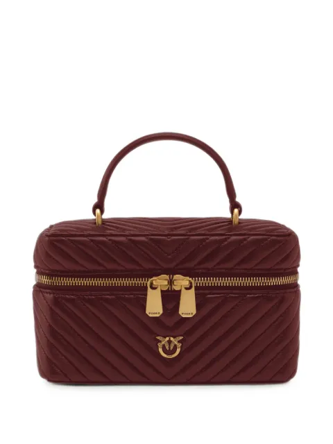 PINKO estuche de belleza pequeño con correa para el hombro en napa con diseño chevron