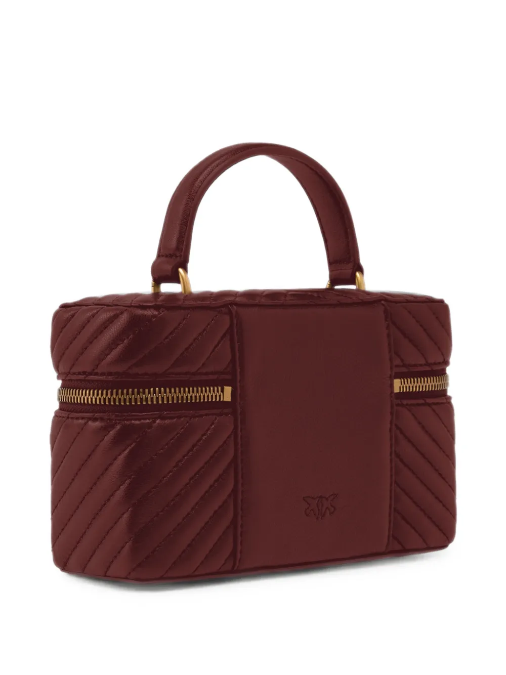 PINKO Kleine make-up tas met chevron nappa schouderband Rood