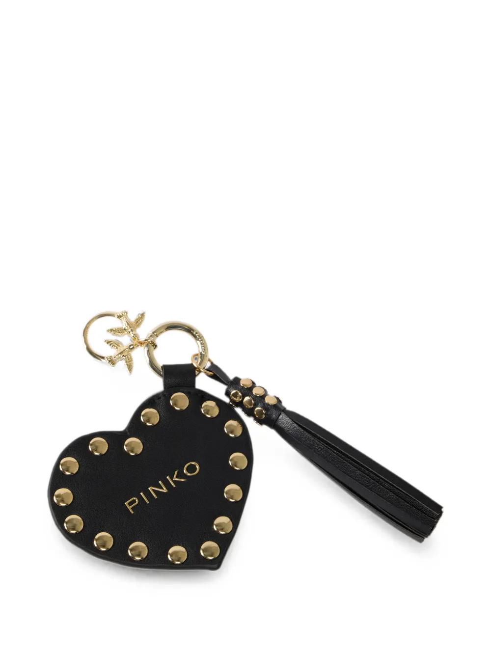 PINKO Hartvormige sleutelhanger met studs Zwart